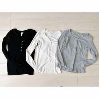 エイチアンドエム(H&M)の【4/30 処分】トップス Msize 3枚set(Tシャツ(長袖/七分))