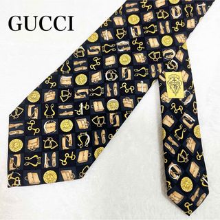 グッチ(Gucci)の美品✨ GUCCI グッチ　ネクタイ　絹　シルク100% 総柄　マルチカラー(ネクタイ)