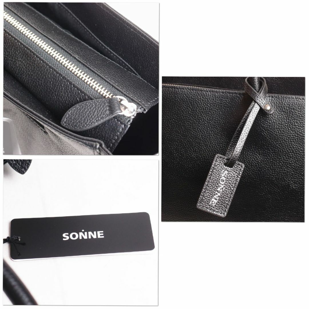 SONNE(ゾンネ)の新品 SONNE バッグ レザートートバッグ CLAUDIO ブラック メンズのバッグ(トートバッグ)の商品写真