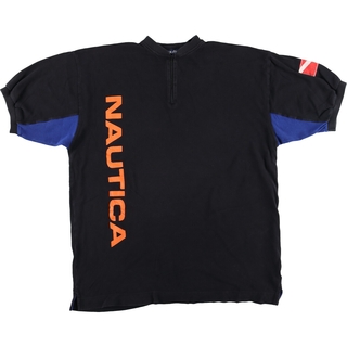 ノーティカ(NAUTICA)の古着 90年代 ノーティカ NAUTICA ハーフジップ 半袖 ロゴTシャツ メンズXXL ヴィンテージ /eaa436240(Tシャツ/カットソー(半袖/袖なし))