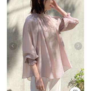 ノーブル(Noble)のnoble シャーリングシアーブラウス　ピンクパープル(シャツ/ブラウス(長袖/七分))