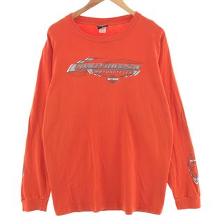 ハーレーダビッドソン(Harley Davidson)の古着 00年代 ハーレーダビッドソン Harley-Davidson ロングTシャツ ロンT USA製 メンズXL /eaa382880(Tシャツ/カットソー(半袖/袖なし))