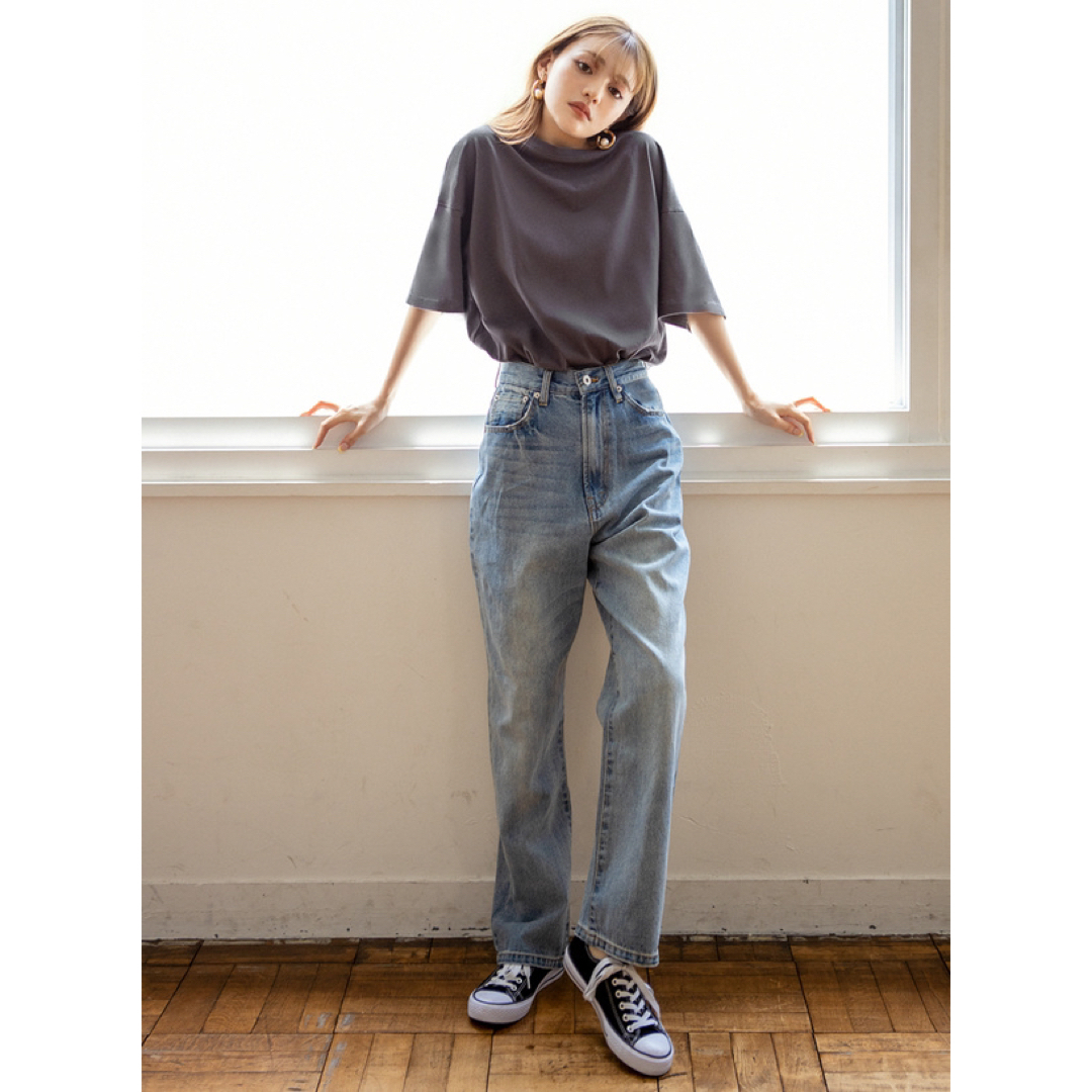 GRL(グレイル)のGRL ハイウエストストレートデニムパンツ[gm297] XS レディースのパンツ(デニム/ジーンズ)の商品写真