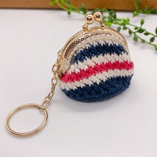 がま口 小さめ キーホルダー  ハンドメイド 財布 小銭入れ 可愛い 小物入(キーホルダー/ストラップ)