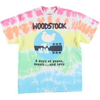 古着 リキッドブルー LIQUID BLUE WOOD STOCK ウッドストックフェスティバル タイダイ柄 バンドTシャツ バンT メンズL /eaa433935(Tシャツ/カットソー(半袖/袖なし))