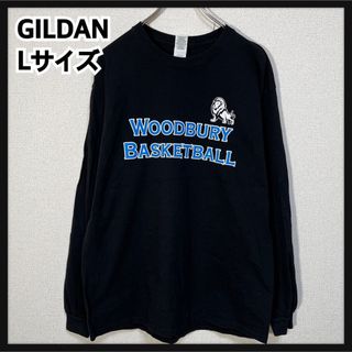 ギルタン(GILDAN)の 【ギルダン】長袖TシャツロンT　カレジッロゴ　アニマル　バスケ　ブラック黒F4(Tシャツ/カットソー(七分/長袖))