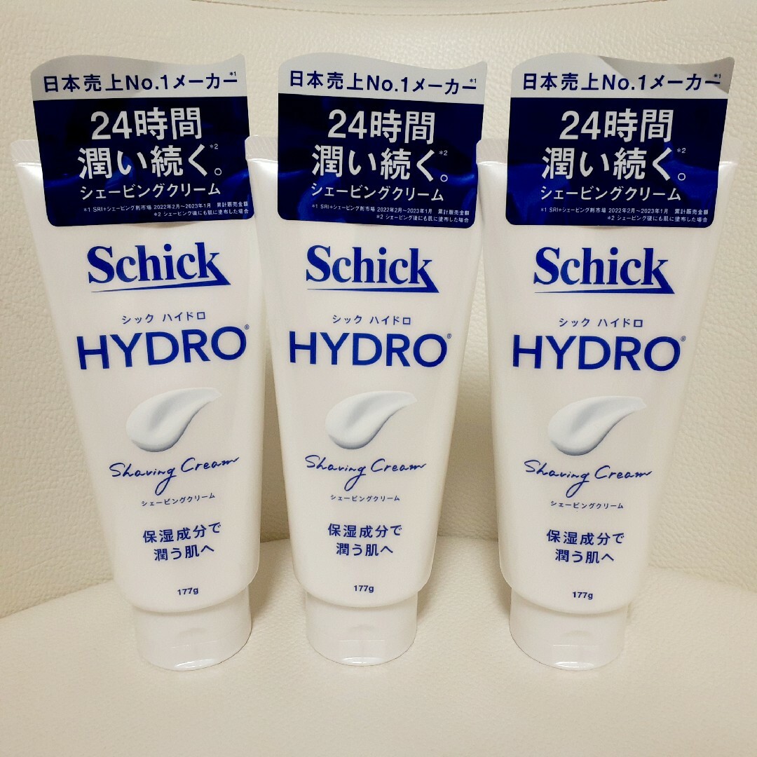 Schick シック ハイドロ シェービングクリーム 177g　3点 コスメ/美容のシェービング(シェービングフォーム)の商品写真