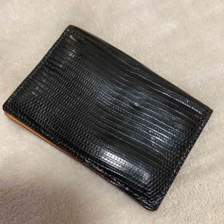 ガンゾ(GANZO)の名刺入れ　カード入れ　　BLACK GANZO クロコダイル　crocodile(名刺入れ/定期入れ)