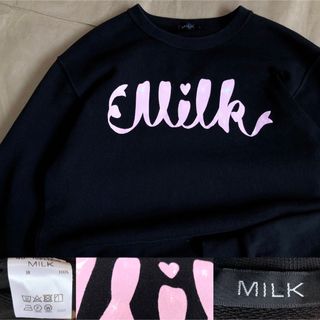 ミルク(MILK)のMILK スウェット 黒 ミルク トレーナー ピンク(トレーナー/スウェット)