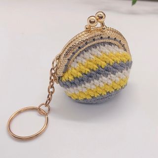 がま口 小さめ キーホルダー  ハンドメイド 財布 小銭入れ 可愛い お洒落 (キーホルダー/ストラップ)