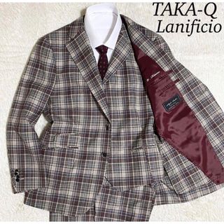 【極美品】タカキュー　セットアップ　スリーピーススーツ　イタリア製　シルク混　M