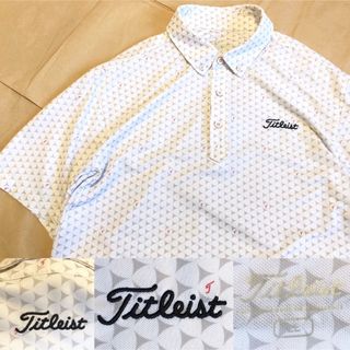 Titleist - タイトリスト ポロシャツ LL 白 総柄 ゴルフウェア titleist