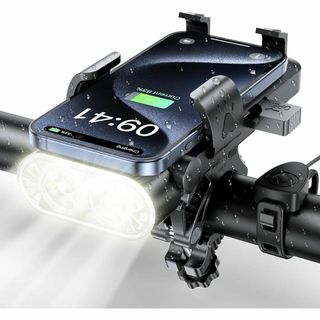 自転車 ライト 【4000mAh 大容量 】LEDヘッドライト 4つ調光モード(その他)