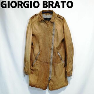 ジョルジオブラット(GIORGIO BRATO)のGIORGIO BRATO イタリア製 レザー・ジャケット ハーフコート 本革(ライダースジャケット)