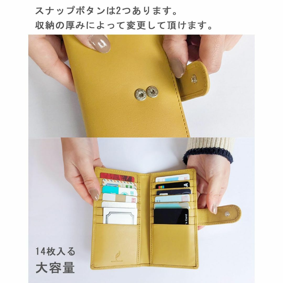 【色: マスタード】[mieno] カードケース レディース メンズ 大容量 本 メンズのバッグ(その他)の商品写真