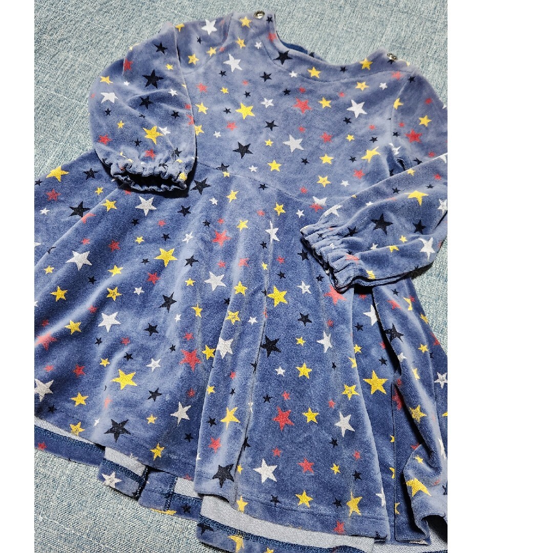 PETIT BATEAU(プチバトー)の24M　プチバトー　ワンピース　星柄 キッズ/ベビー/マタニティのキッズ服女の子用(90cm~)(ワンピース)の商品写真