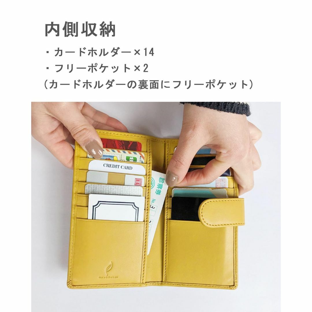【色: グリーン】[mieno] カードケース レディース メンズ 大容量 本革 メンズのバッグ(その他)の商品写真