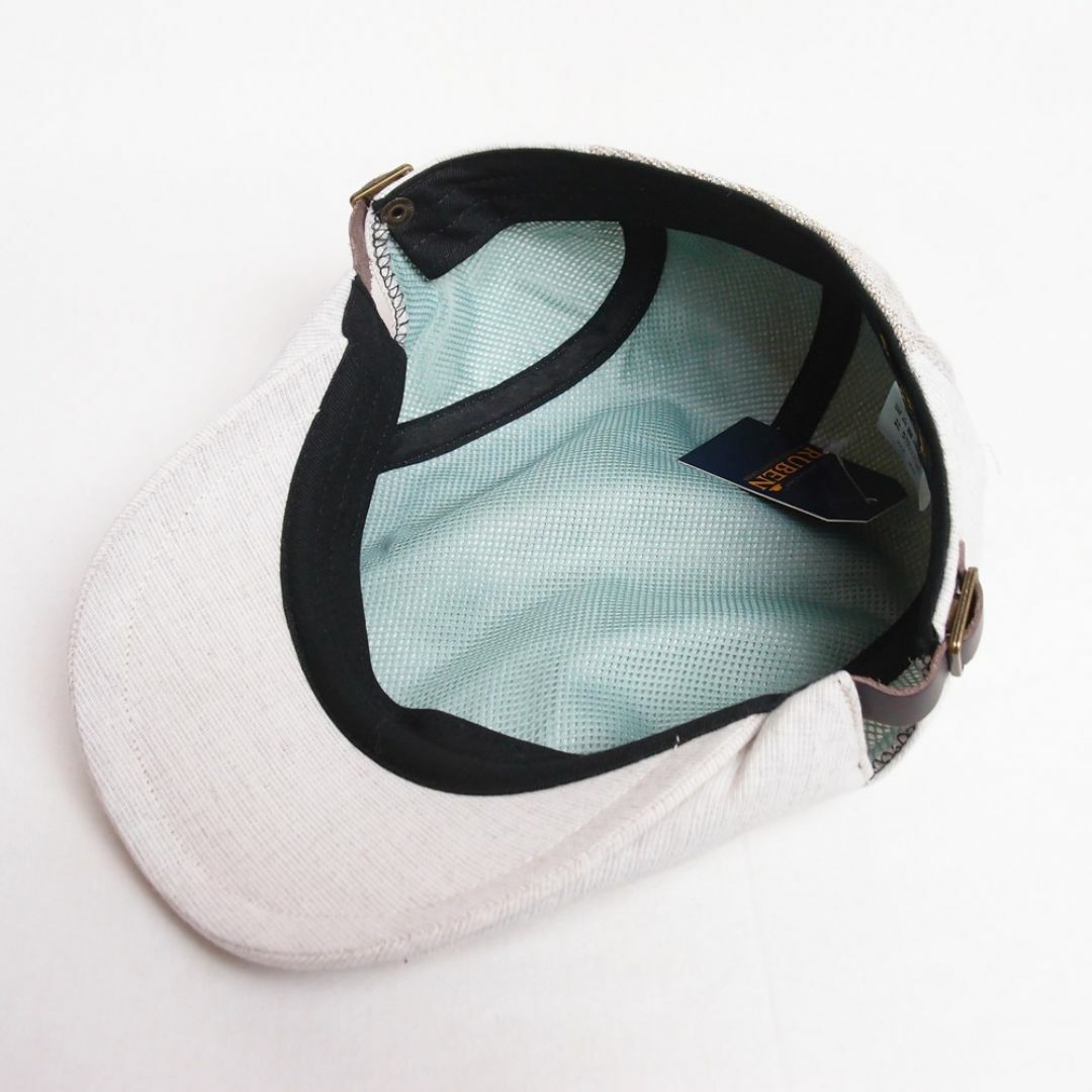 Ruben(ルーベン)の新品 RUBEN ルーベン リネン 杢ハンチング フリーサイズ ベージュ メンズの帽子(ハンチング/ベレー帽)の商品写真