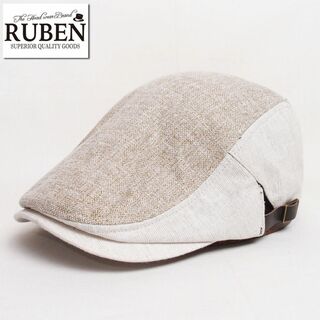 ルーベン(Ruben)の新品 RUBEN ルーベン リネン 杢ハンチング フリーサイズ ベージュ(ハンチング/ベレー帽)