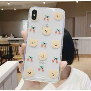 くま iPhone13 ケース クリア スケルトン かわいい 韓国(iPhoneケース)