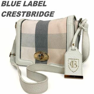 ブルーレーベルクレストブリッジ(BLUE LABEL CRESTBRIDGE)のブルーレーベルクレストブリッジ ショルダーバッグ 肩掛け 白 チェック レザー(ショルダーバッグ)