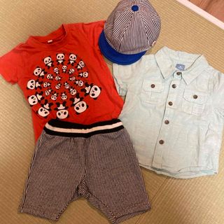 幼児　夏服　３点セット　帽子付き　80サイズ(Ｔシャツ)