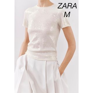 ザラ(ZARA)のZARA スパンコール付き ニット セーター(ニット/セーター)