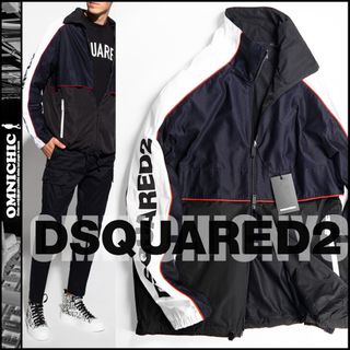 新品13万DSQUARED2ディースクエアードロゴ多素材MOTORジャケット48