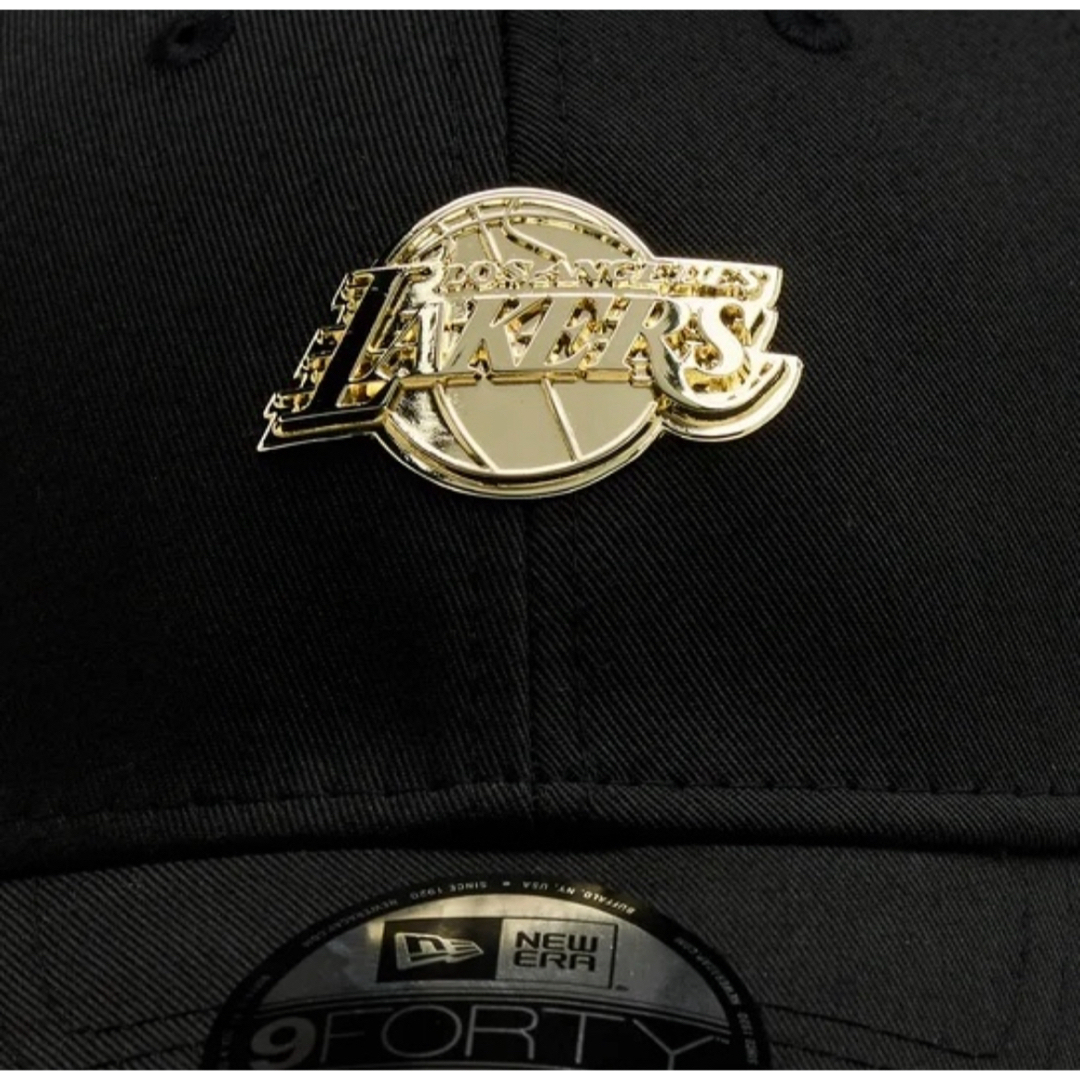 NEW ERA(ニューエラー)のレイカーズ ニューエラ MLB 9forty キャップ 帽子 ミニメタル 黒 メンズの帽子(キャップ)の商品写真