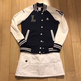 le coq sportif - ルコック スポルティフ  ネイビー　ホワイト　S　 ストレッチ　スタジャン