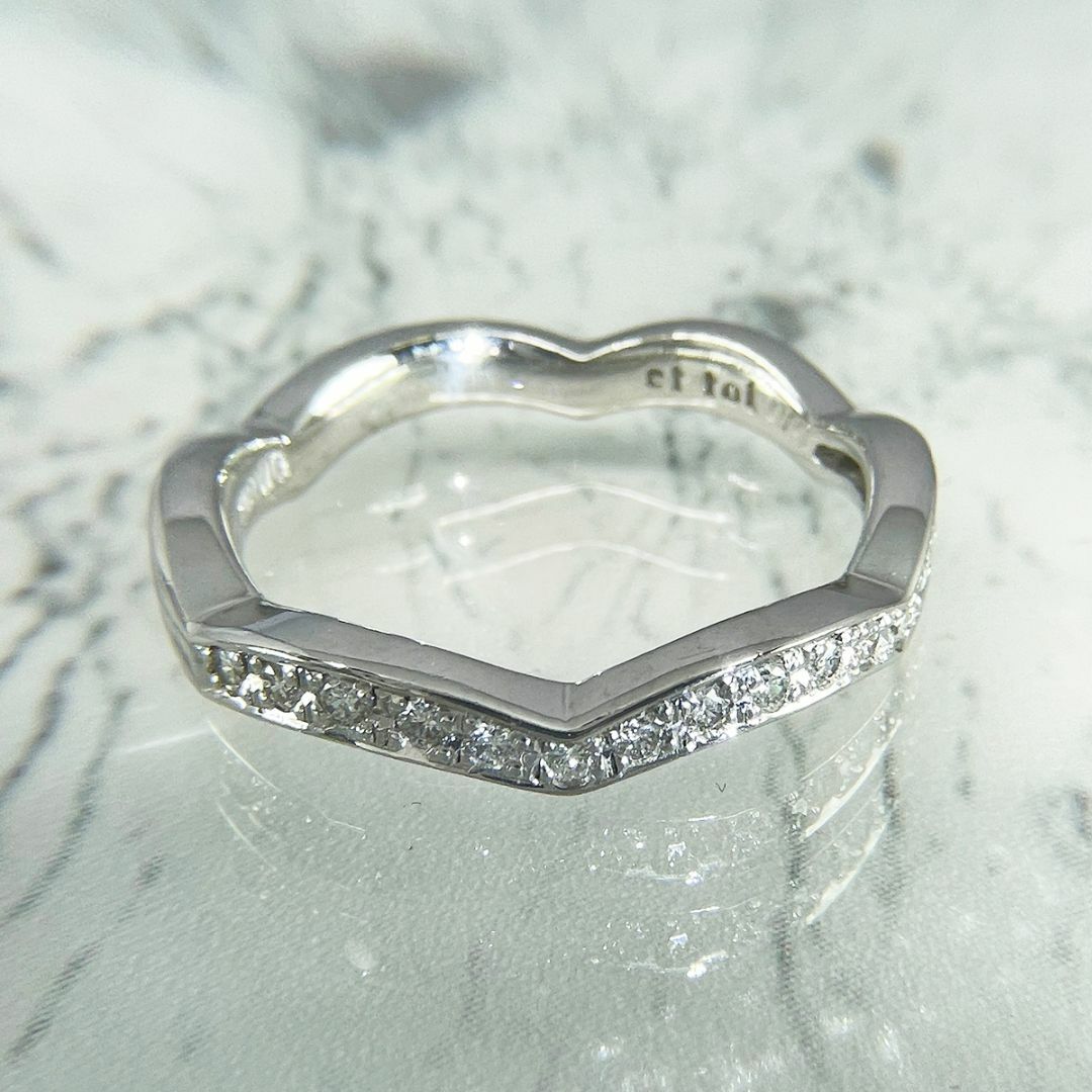 【セイコージュエリー×エトワ】K18wg 天然ダイヤモンド 0.19ct リング レディースのアクセサリー(リング(指輪))の商品写真
