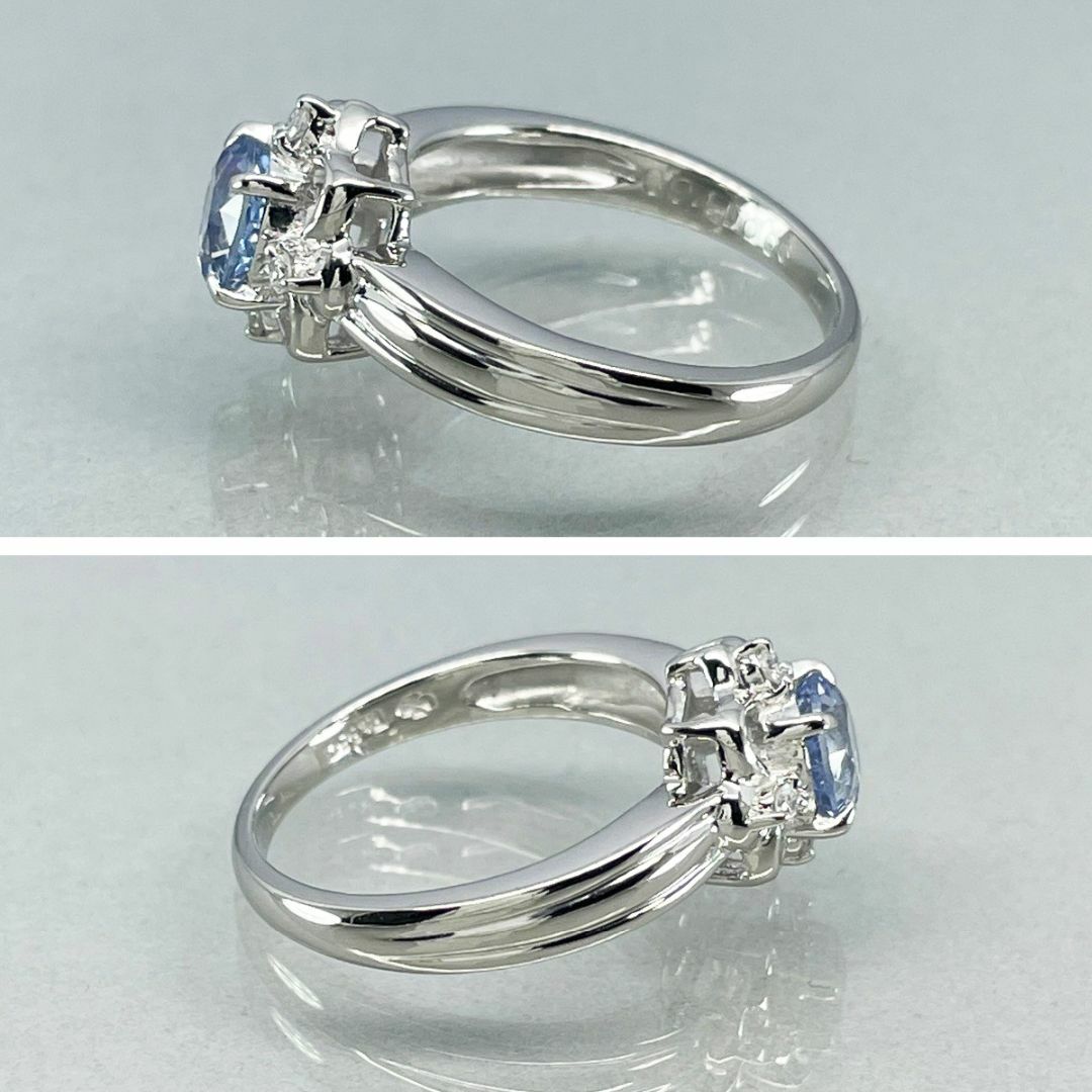 【ジュエリーマキ】PT850 天然サファイア 0.94ct ダイヤ 0.06ct レディースのアクセサリー(リング(指輪))の商品写真