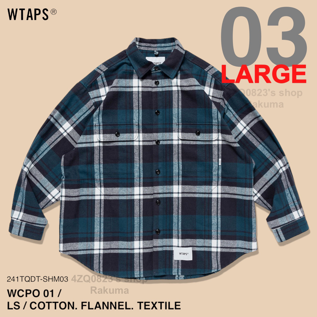 Wtaps WCPO 01 LS Cotton. Flannel L 超安い - トップス