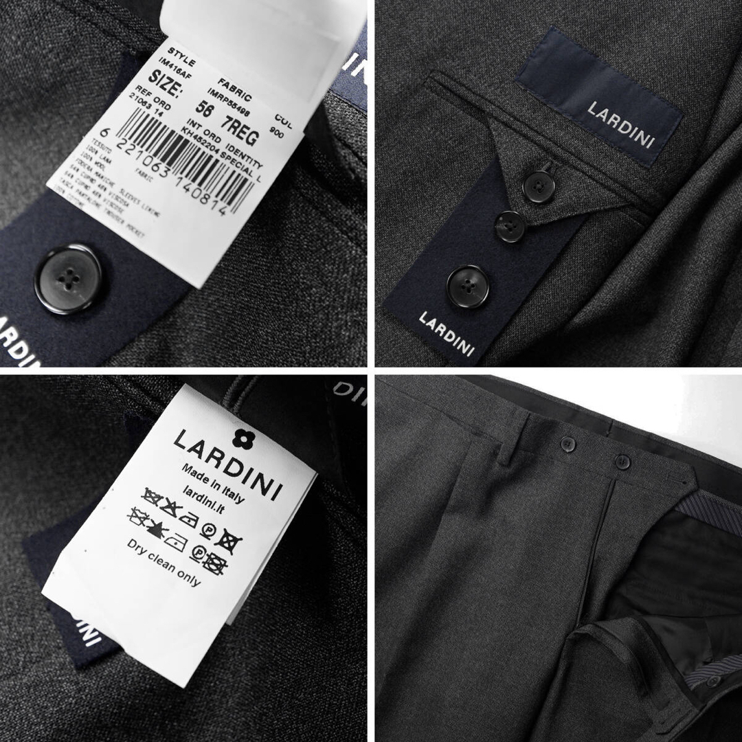 LARDINI(ラルディーニ)の新品LARDINIラルディーニウールダークグレー2Bセットアップスーツ56XXL メンズのスーツ(セットアップ)の商品写真