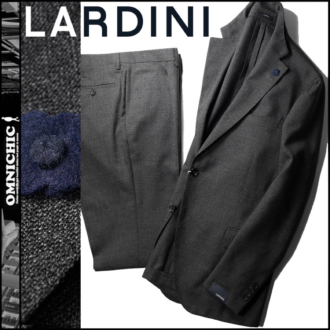 LARDINI(ラルディーニ)の新品LARDINIラルディーニウールダークグレー2Bセットアップスーツ56XXL メンズのスーツ(セットアップ)の商品写真