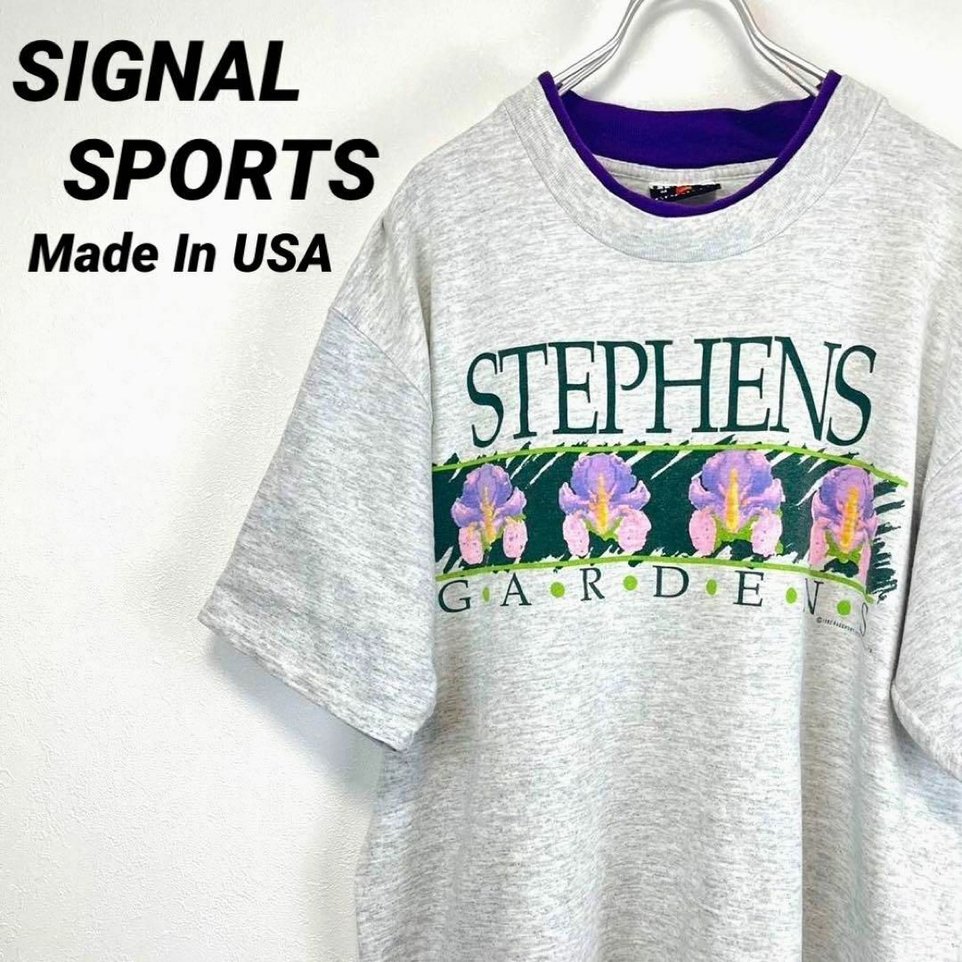 USA製 SIGNAL SPORTS Tシャツ M シングルステッチ 古着 メンズのトップス(Tシャツ/カットソー(半袖/袖なし))の商品写真