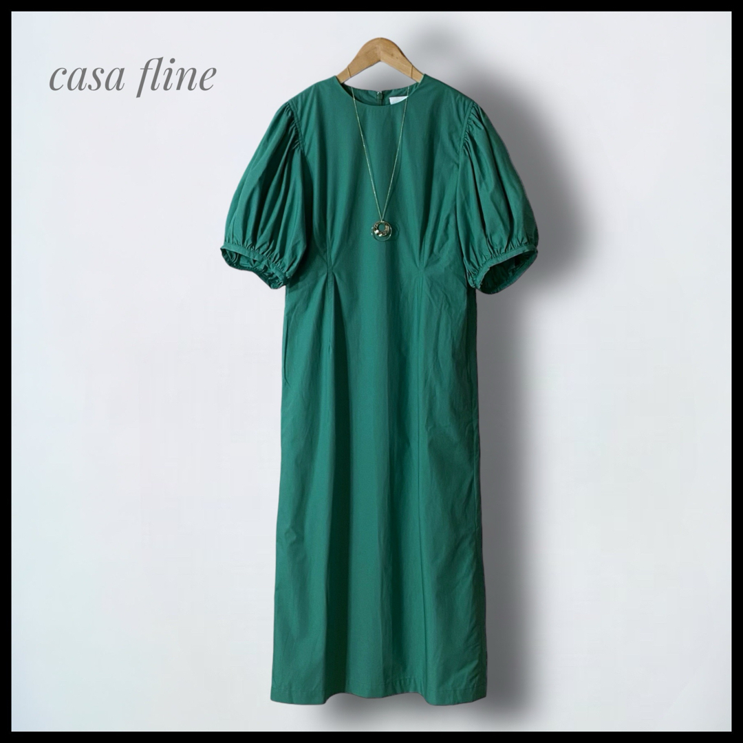 CASA FLINE(カーサフライン)の【casa fline】  ボリュームスリーブIラインドレス レディースのワンピース(ロングワンピース/マキシワンピース)の商品写真