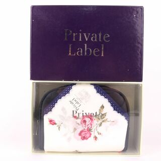PRIVATE LABEL - プライベートレーベル ポーチ ハンカチ 2点セット 未使用 花柄 小物入れ ブランド レディース ネイビー PRIVATE LABEL