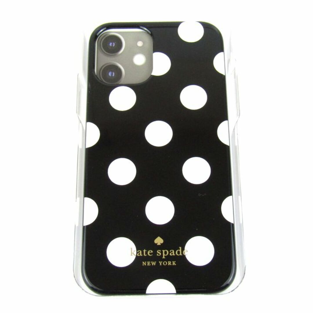 kate spade new york(ケイトスペードニューヨーク)のケイトスペード 携帯ケース 未使用 iPhone12 MINI リング付き ブランド 黒 外装キズ有 レディース ブラック Kate Spade レディースのファッション小物(その他)の商品写真