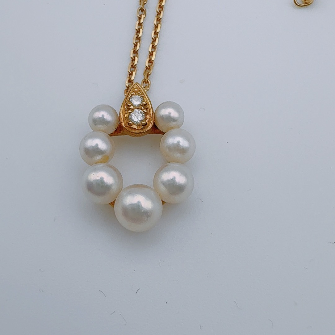 MIKIMOTO(ミキモト)のミキモト  メレダイヤ付きパールネックレスk18 レディースのアクセサリー(ネックレス)の商品写真