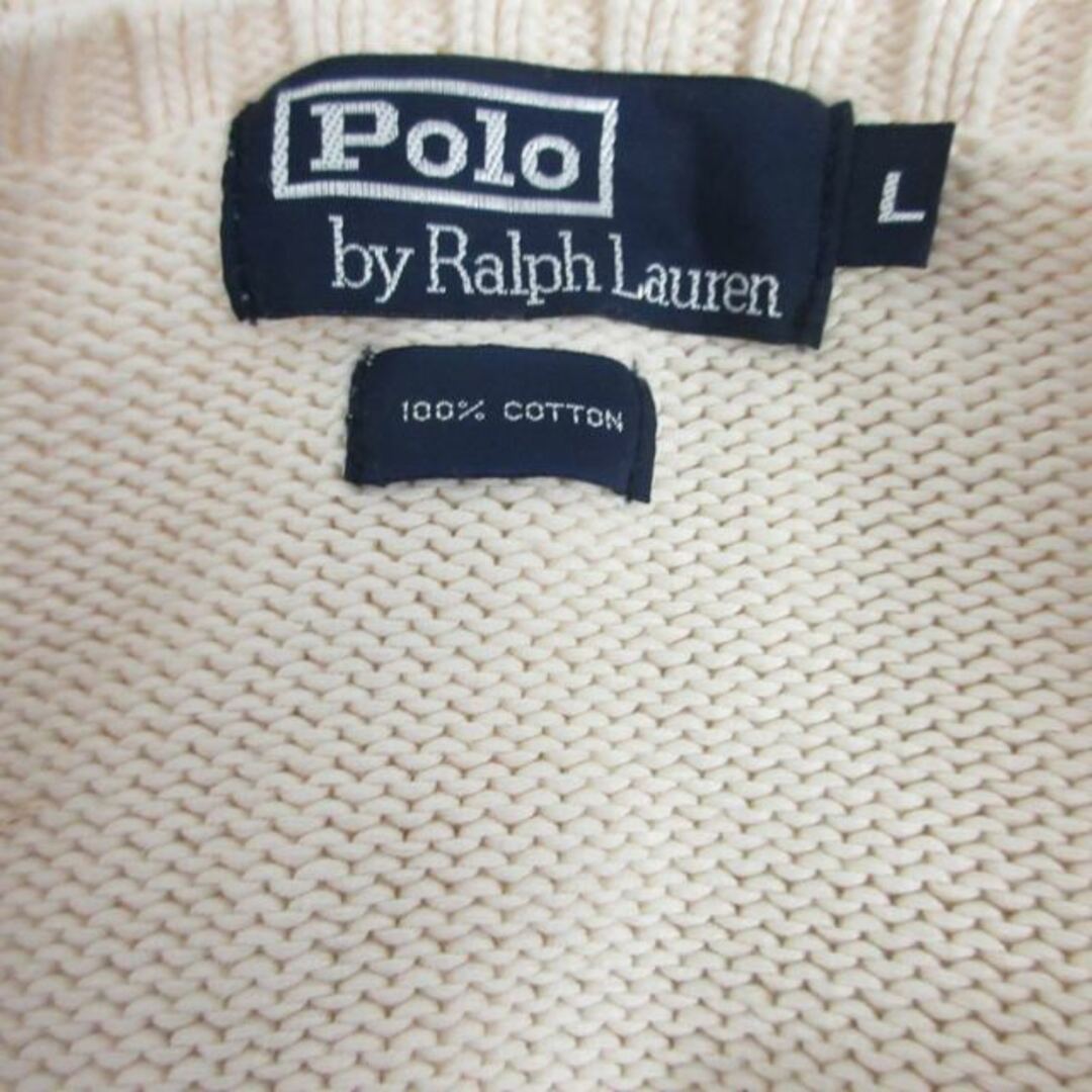 POLO RALPH LAUREN(ポロラルフローレン)のポロ バイ ラルフローレン セー ター ニット 長袖 アイボリー L IBO50 レディースのトップス(ニット/セーター)の商品写真