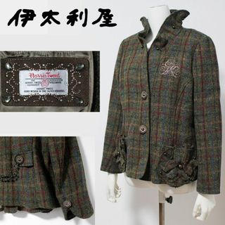 伊太利屋 - 新品 伊太利屋 85800円 ハリスツイード チェック柄 ウールジャケット XL