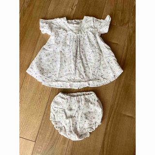 プチバトー(PETIT BATEAU)のプチバトー ブラウス　花柄　上下セット　74cm(シャツ/カットソー)