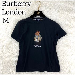 バーバリー(BURBERRY)の希少✨バーバリーロンドン　ノバチェック　クマ　半袖　ブラック　M Tシャツ　人気(Tシャツ(半袖/袖なし))