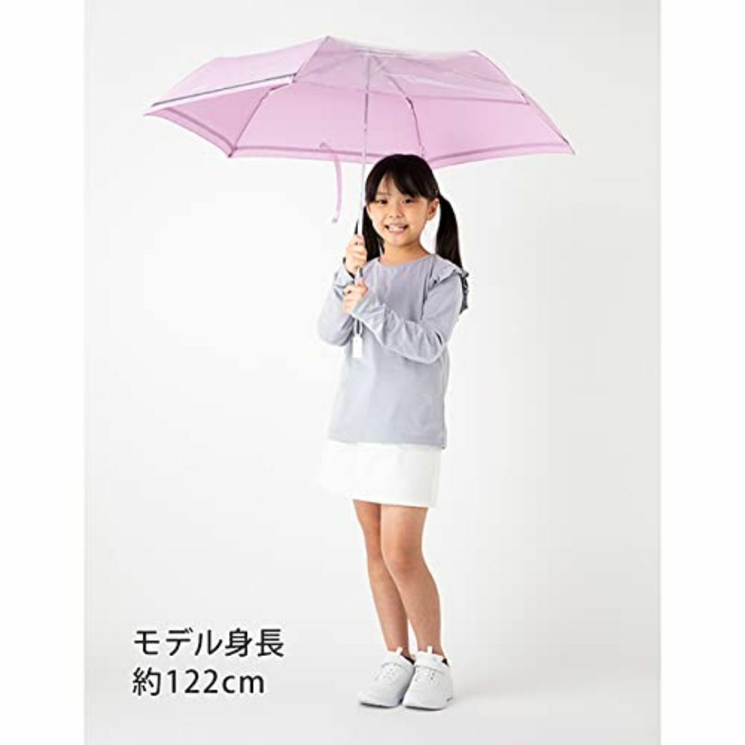 【色: ラベンダー（パープル）】傘 子供 折りたたみ 55cm×6本骨 前が見え キッズ/ベビー/マタニティのベビー服(~85cm)(その他)の商品写真