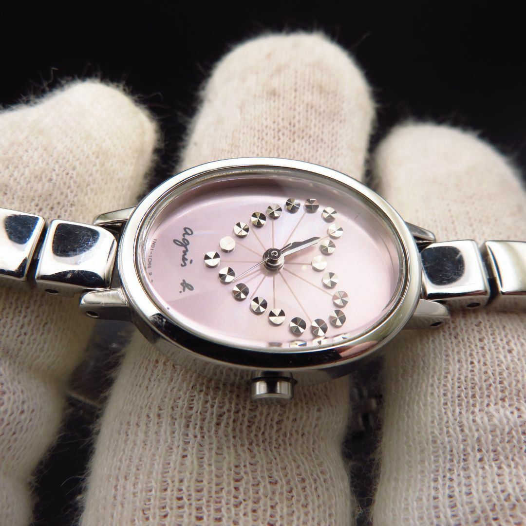 agnes b.(アニエスベー)のagnes b. アニエスベー  腕時計 キラキラハート文字盤 レディースのファッション小物(腕時計)の商品写真