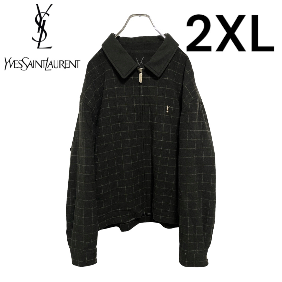 Yves Saint Laurent(イヴサンローラン)の【最安値】イブサンローラン⭐︎YSL⭐︎スイングトップ⭐︎ブラック メンズのジャケット/アウター(ブルゾン)の商品写真