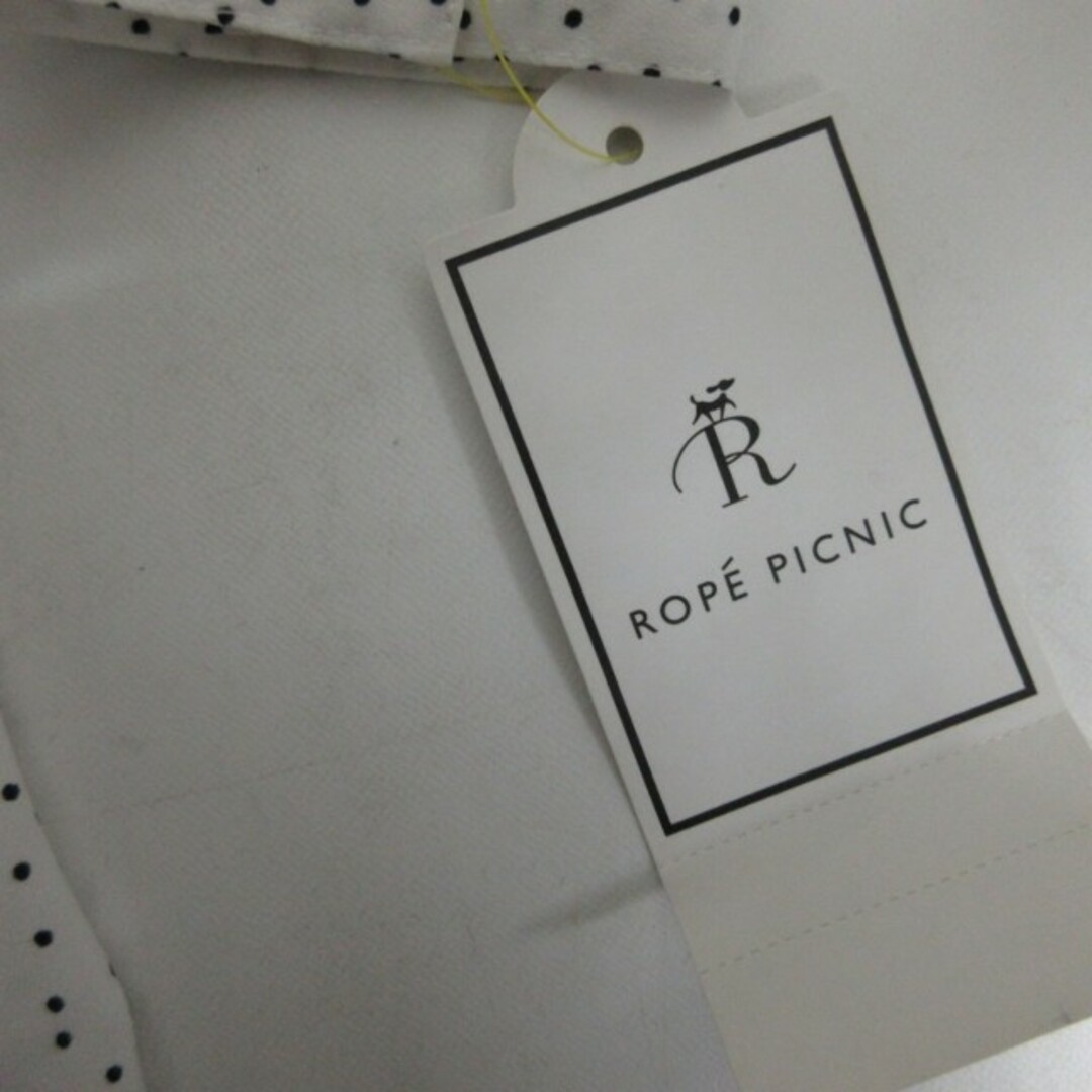 Rope' Picnic(ロペピクニック)のロペピクニック タグ付き シャツ ブラウス ドット柄 長袖 白 S ■GY31 レディースのトップス(シャツ/ブラウス(長袖/七分))の商品写真