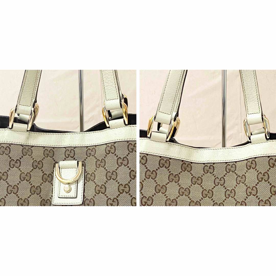 Gucci(グッチ)のGUCCI グッチ・トートバッグ 手提げ 肩掛け アビー GGキャンバス×レザー レディースのバッグ(トートバッグ)の商品写真