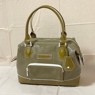 ロンシャン(LONGCHAMP)の美品✨ロンシャン・ハンドバッグ手提げ鞄  パテントレザー  カーキ系(ハンドバッグ)